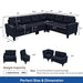 Modular L - Shaped Sectional Sofa 6 Seater 4 Piece Couch With Chaise Home Essentials