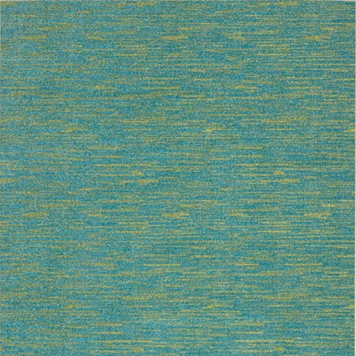 5' X 7' Striped Non Skid Indoor / Outdoor Area Rug - Blue / Green