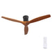 52" Ceiling Fan, No Light Flush Mount Low Profile 3 Blades With Remote Control Daily Nest