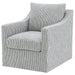 Merced - Upholstered Sloped Arm Accent Swivel Chair With 360 Degree Swivel Base - Gray Furniture Max