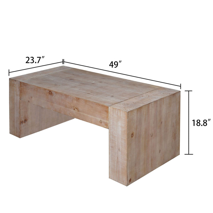 Modern Farmhouse Living Room Block Leg Coffee Table Home Essentials