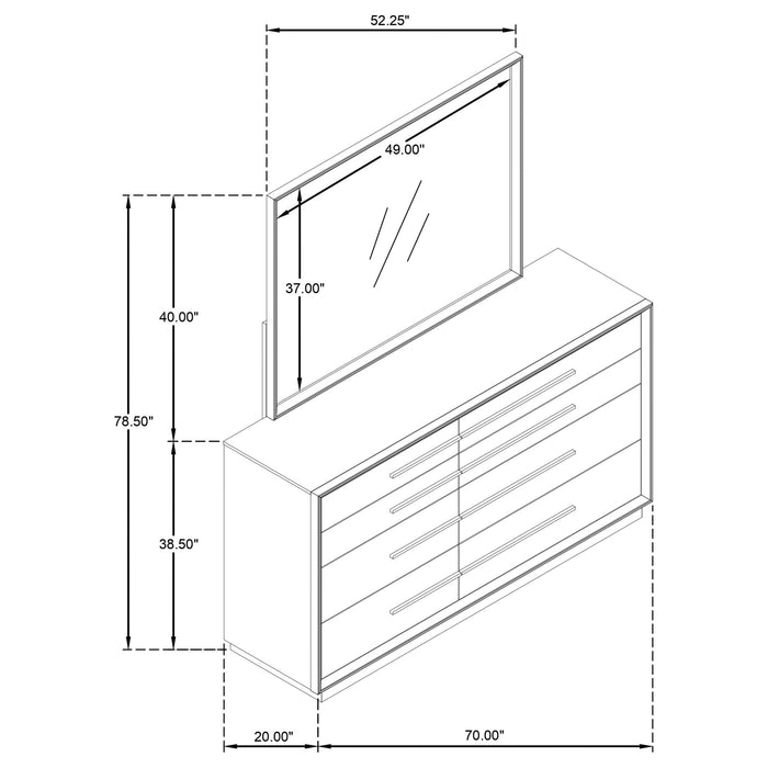 Prescott - 8 Drawer Dresser With Mirror - Brown Furniture Max