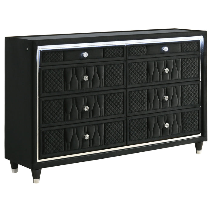 Mika - 8 Drawer LED Dresser Furniture Max