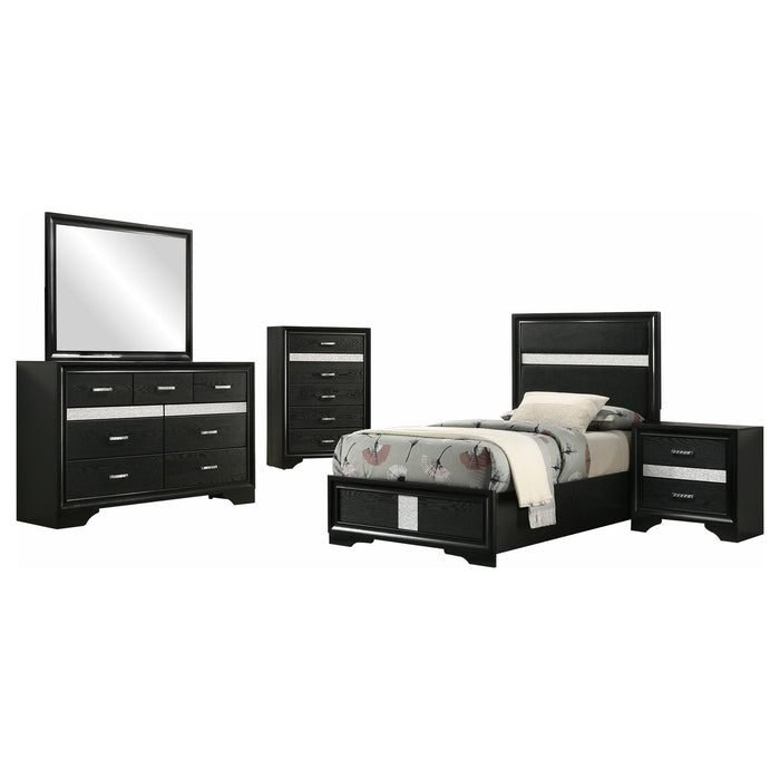 Modern Bedroom Set With Upholstered Headboard And Textured Storage Furniture Max