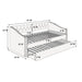 Daybed With Button Tufted Nailhead Trim And Trundle Slat Storage - Gray Home Essentials