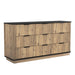 Modern 9 Drawer Cabinet With Metal Rounded Corners Multi Functional Storage - Black Home Essentials
