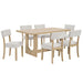 7 Piece Dining Table Set For 6, Rectangular Table With 6 Upholstered Chairs, Sturdy U - Shaped Base For Dining Room - Light Oak Home Essentials