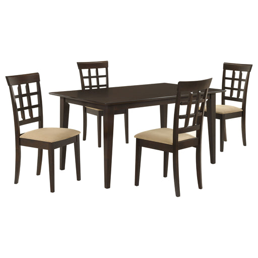 Henin - 5 Piece Dining Set With Lattice Back Chairs - Cappuccino Furniture Max