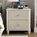 Fluted Nightstand With 3 Drawers Home Essentials