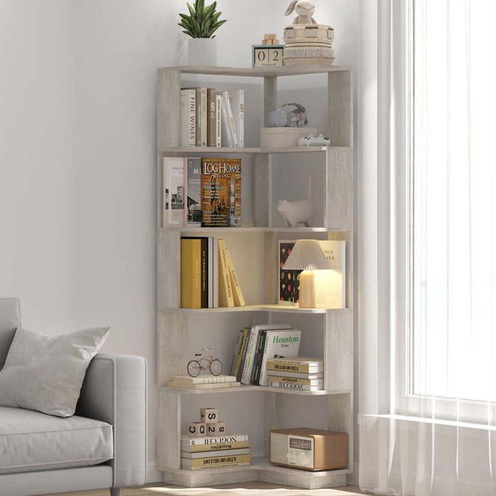L-Shaped Corner Bookshelf Home Essentials