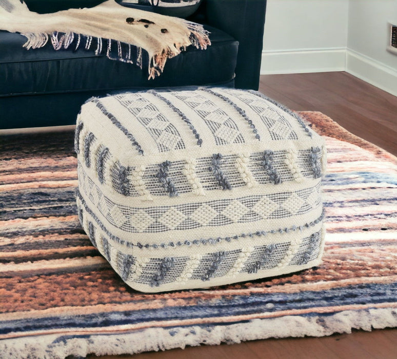 Wool Ottoman - Blue