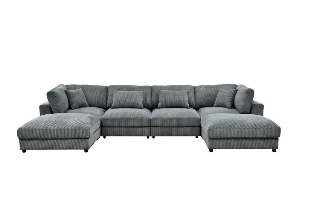 Upholstered Modular Sectional & Custom Configuration And Toss Pillows Home Essentials