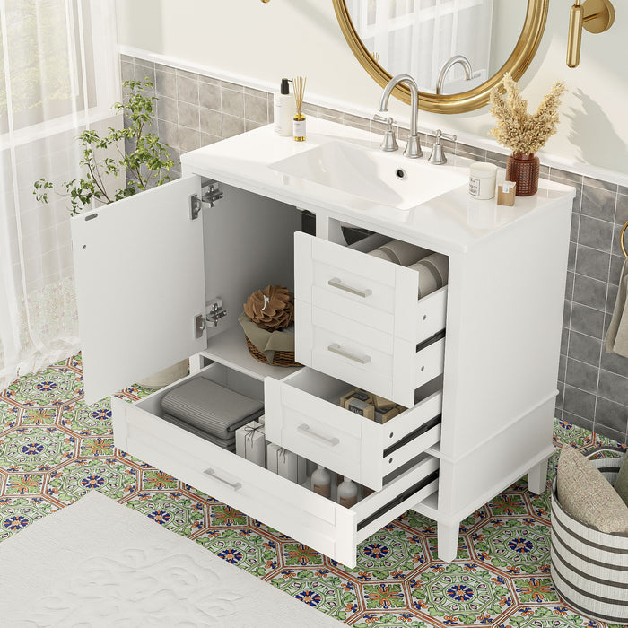 Bathroom Vanity, Modern Bathroom Cabinet With Sink Combo Set, Bathroom Storage Cabinet With A Soft Closing Door And 3 Drawers, Solid Wood Frame Hearth and Haven