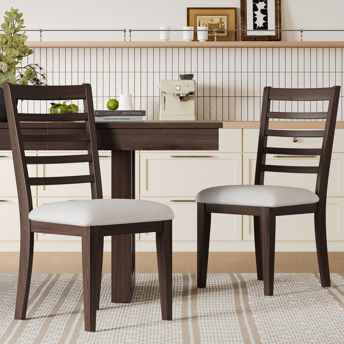 Upholstered Armless Chairs With High Ladder Back