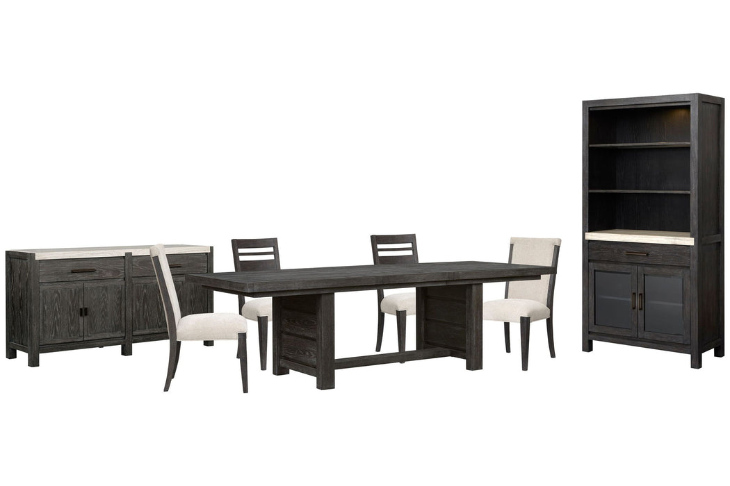 Plum Creek - 7 Piece Extendable Trestle Dining Table Set Magnussen Furniture