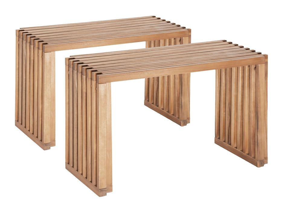 Riviera - Extendable Bench (Set of 2) - Natural Zuo Modern