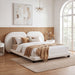 King Size Upholstered Platform Bed With Split Headboard - White Noble House