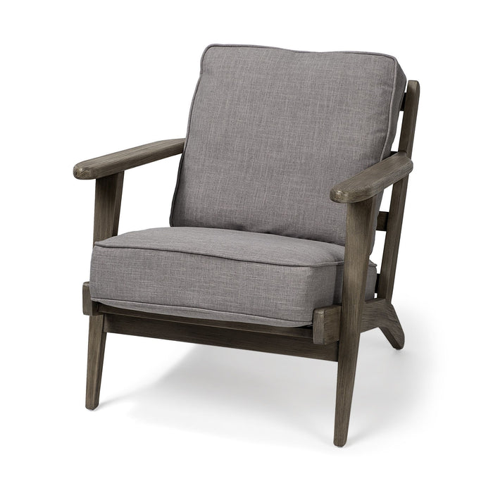 Fabric Accent Chair With Covered Wooden Frame - Flint Gray