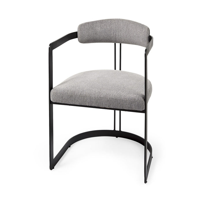 Curvy Upholstered Dining Armchair - Black / Gray