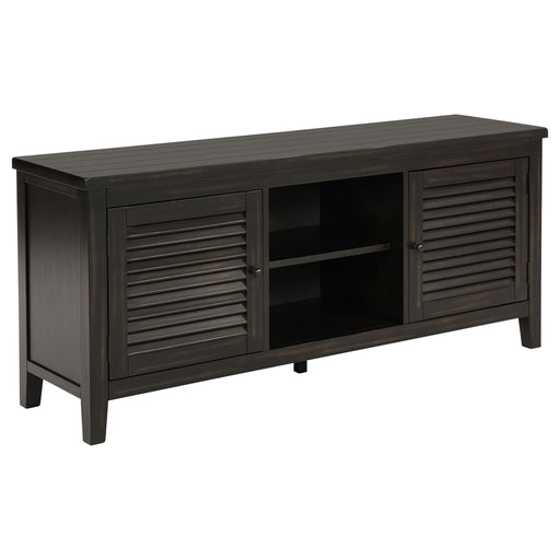 Sutter - 2 Door TV Stand With Mission Design - Dark Brown Furniture Max