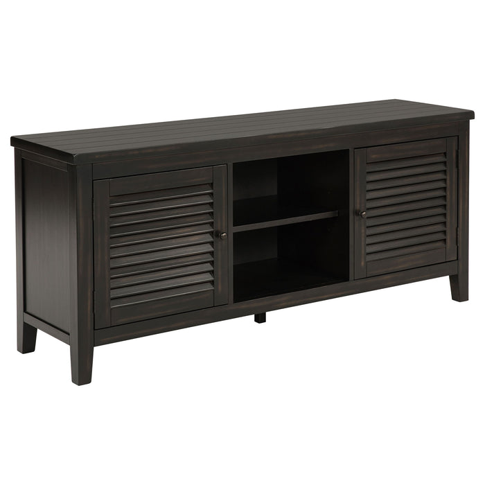 Sutter - 2 Door TV Stand With Mission Design - Dark Brown