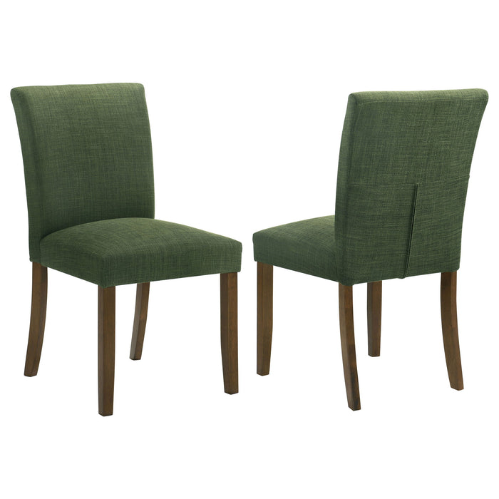Luxe Upholstered Dining Side Chairs With Gently Curved Back (Set of 2)