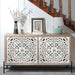 Carved 4 Door Cabinet, Storage Sideboard For Living Room - Multi Home Essentials