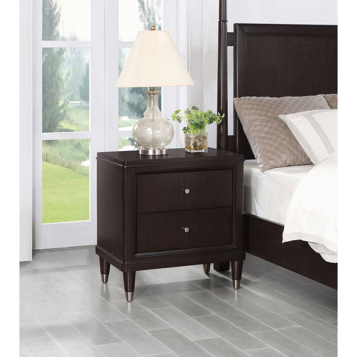 Niguel - 2 Drawer Nightstand With Felt Lined Top Drawer - Brown Furniture Max