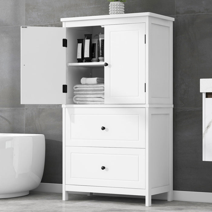 Bathroom Storage Cabinet With 2 Doors And Drawers, Adjustable Shelf Hearth and Haven