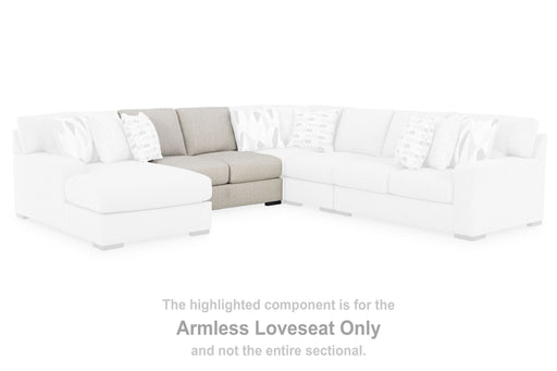 LaureLGrove - Armless Loveseat - Pebble Benchcraft®