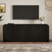 Curved Edge TV Stand With Large Cabinets Hearth and Haven