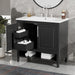 36" Bathroom Vanity With Sink, Frame Cabinet With Doors And Drawers - Black Hearth and Haven
