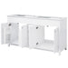 Bathroom Vanity Cabinet Only, 3 Drawers & 4 Doors & Double Layer Shelves - White Noble House