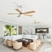 52" Ceiling Fan With Remote Control, Dimmable 3 Color Temperature LED Light, Quiet Reversible DC Motor Daily Nest