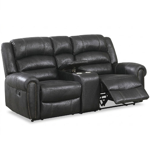 Power Reclining Loveseat With USB Port And Cup Holder Console - Black Home Essentials