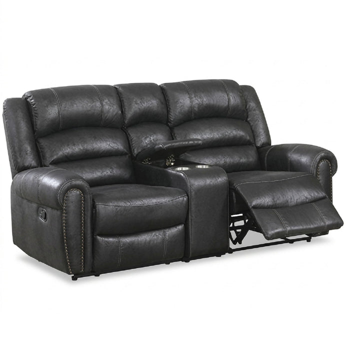 Power Reclining Loveseat With USB Port And Cup Holder Console - Black Home Essentials