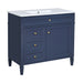 Bathroom Vanity With Top Sink, Modern Bathroom Storage Cabinet, 2 Drawers And A Tip-Out Drawer, Single Sink Bathroom Vanity - Blue Hearth and Haven