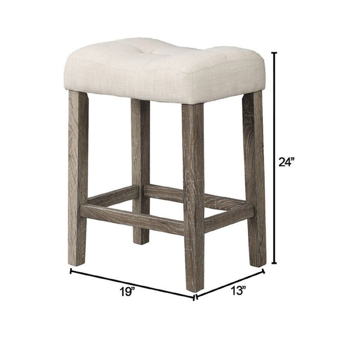 Transitional Style Counter Height Dining Stool With Footrest (Set of 2) Home Essentials