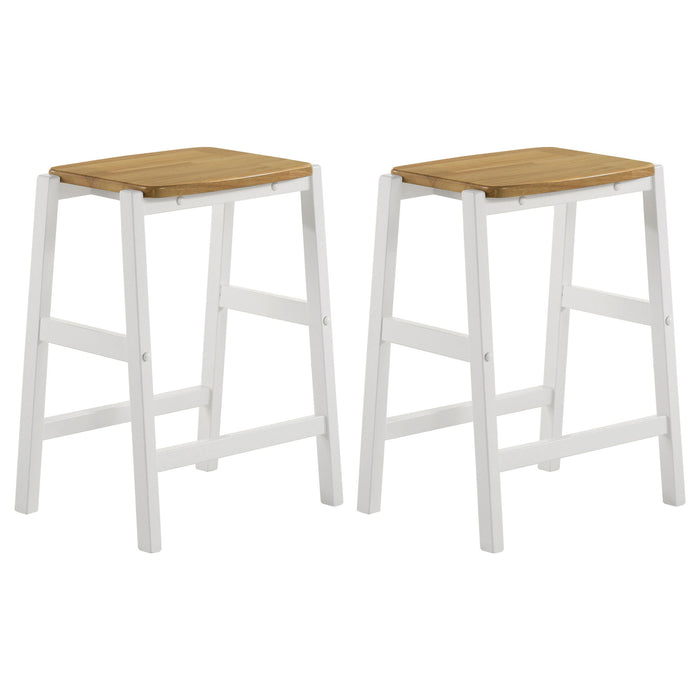 Cowichan - Backless Counter Stool (Set of 2) - White Furniture Max