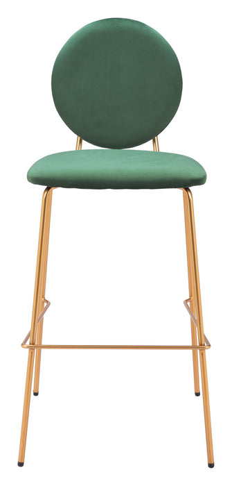 Odessa - Barstool (Set of 2) - Green / Gold Zuo Modern