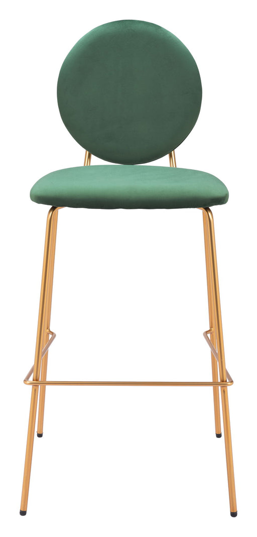 Odessa - Barstool (Set of 2) - Green / Gold Zuo Modern