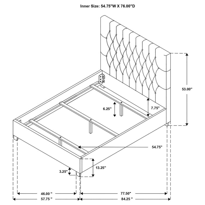 Saintes - Tufted Upholstered Wingback Bed