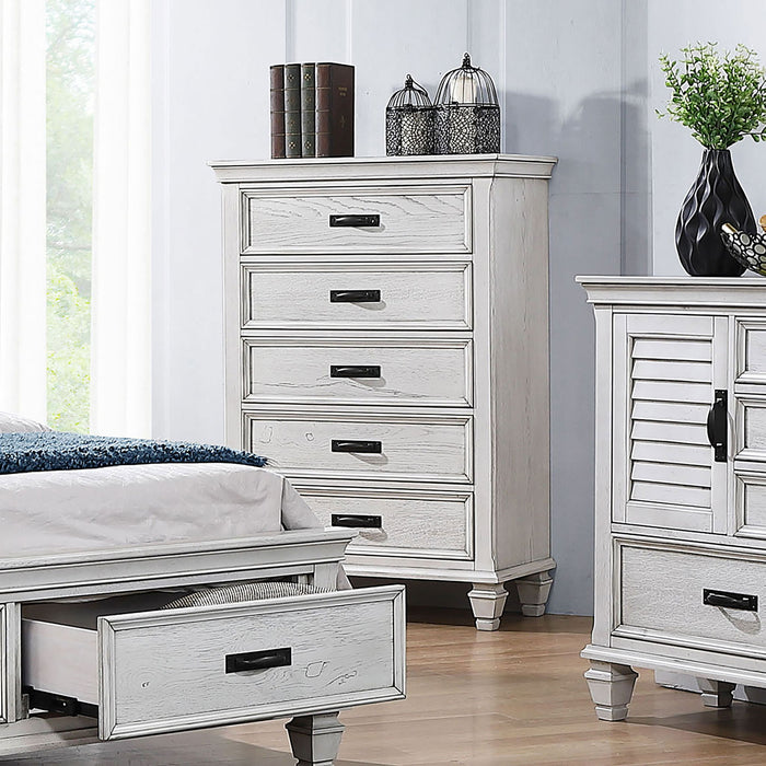 Lockeford - 5 Drawer Chest - White Furniture Max