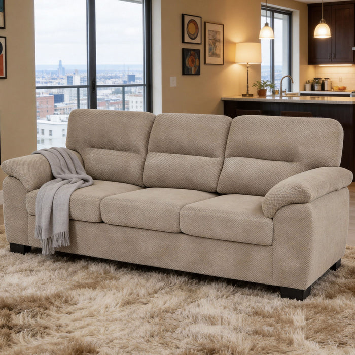 3 Seater Sofa With Padded Armrests And Triangular Leg Home Essentials