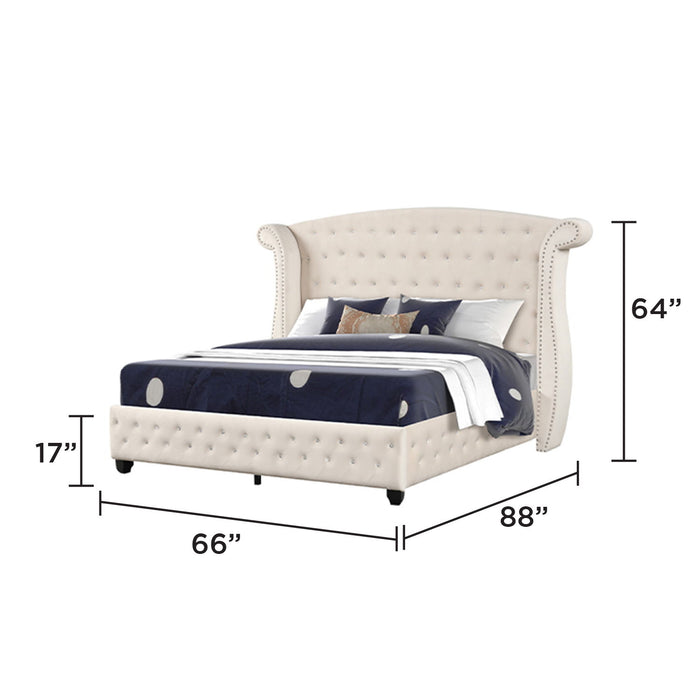 Sophia - Crystal Tufted Upholstered Bed Matrix Furniture Group