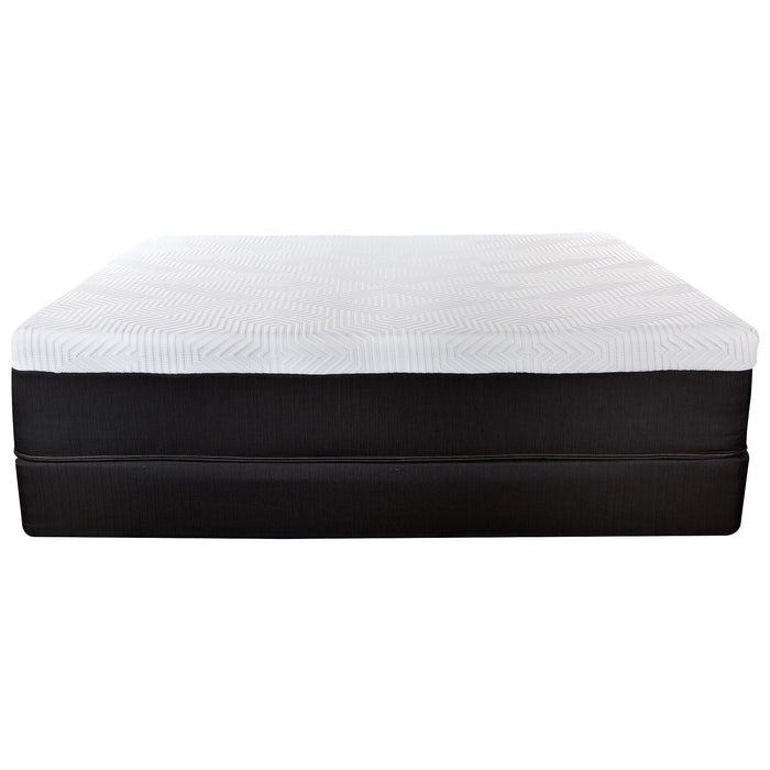 14" Full California King Hybrid Lux Memory Foam And Wrapped Coil Mattress - White / Black