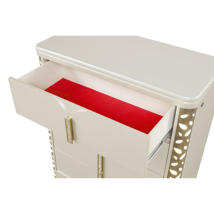 Cinderella - Chest With LED Accents And 5 Storage Drawers - Beige Matrix Furniture Group