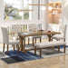 6 Piece Dining Table Set With Rectangular Wood Table, 4 Upholstered Chairs, Bench Hearth and Haven