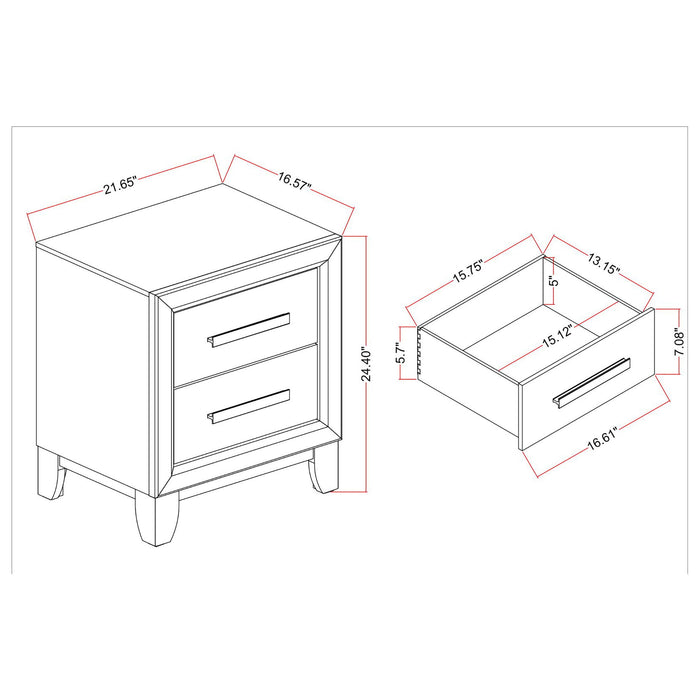 Harry - Nightstand With 2 Drawers - Brown Global Furniture USA