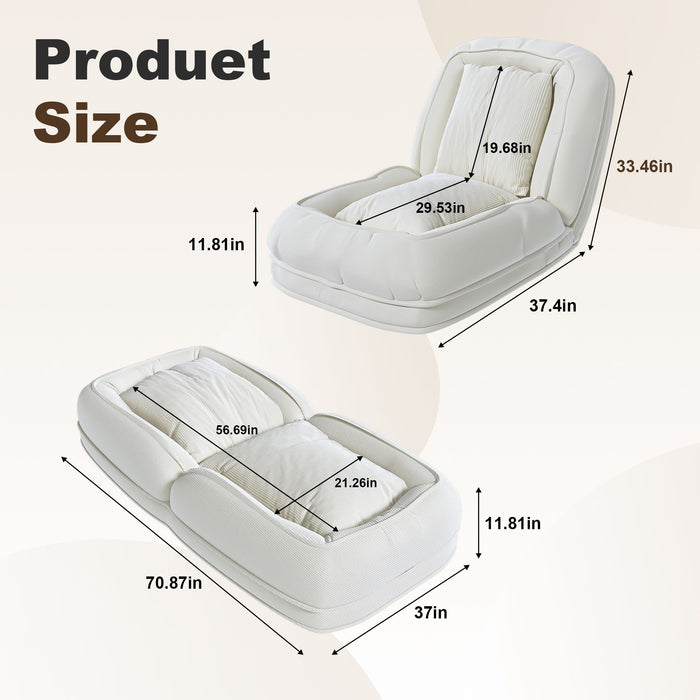 Upholstered Foldable Lazy Sofa Bed For Adults And Pets Home Essentials